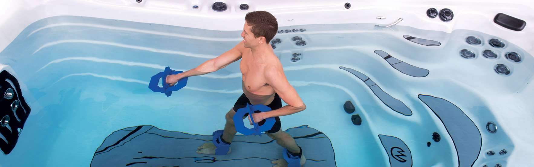 ejercicio en un swim spa by master spas