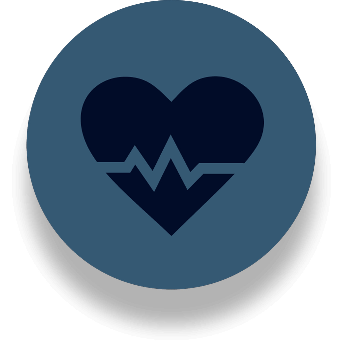 Icono de un corazón con una línea de electrocardiograma.